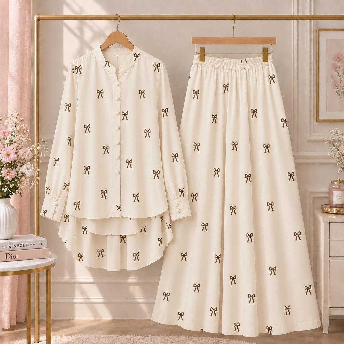 Charming Bow Skirt Set