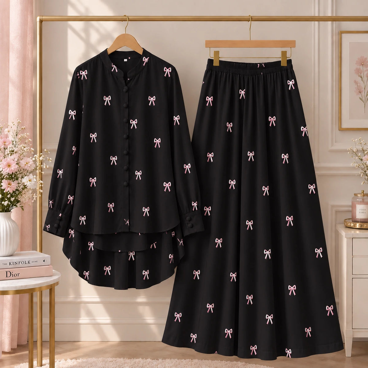 Charming Bow Skirt Set