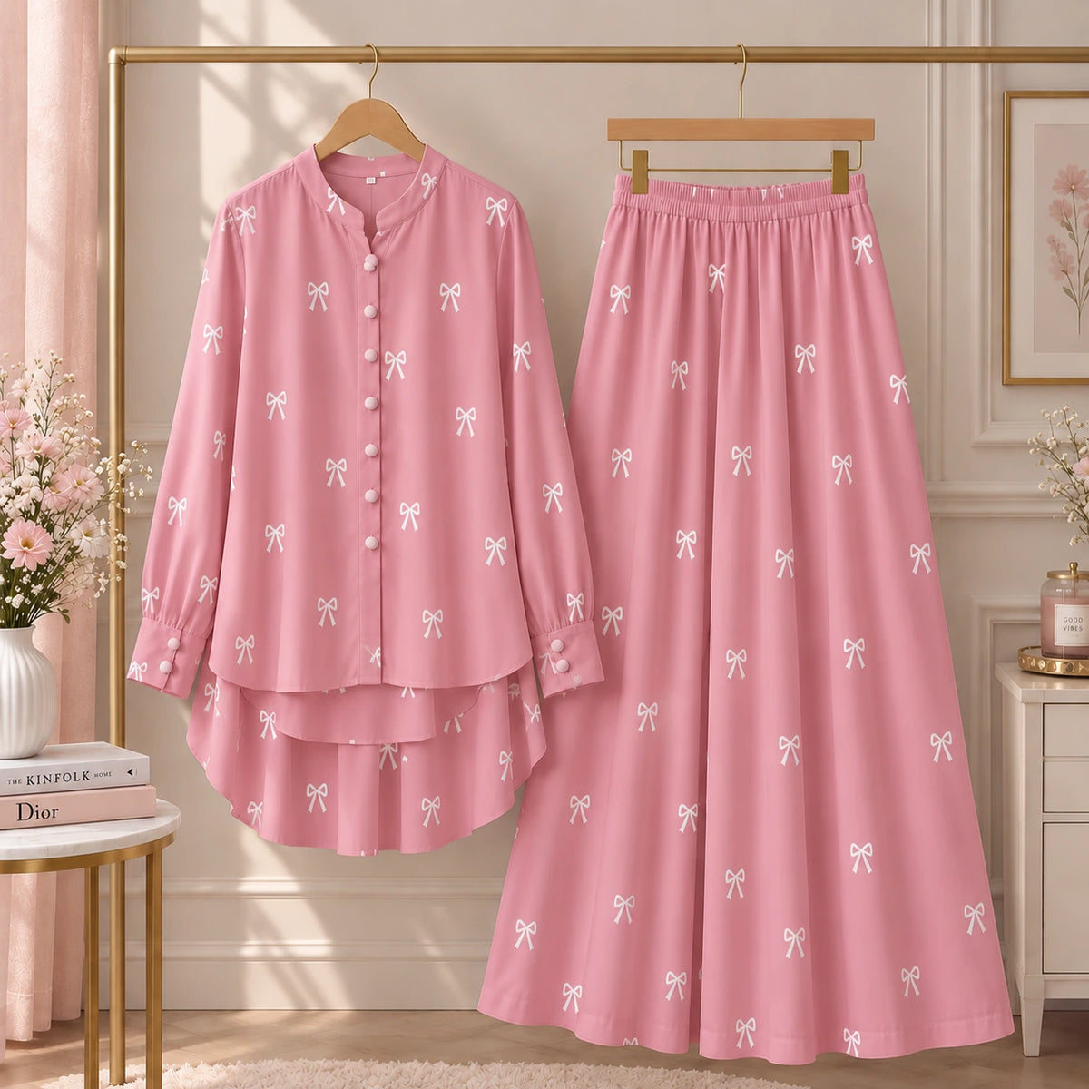 Charming Bow Skirt Set