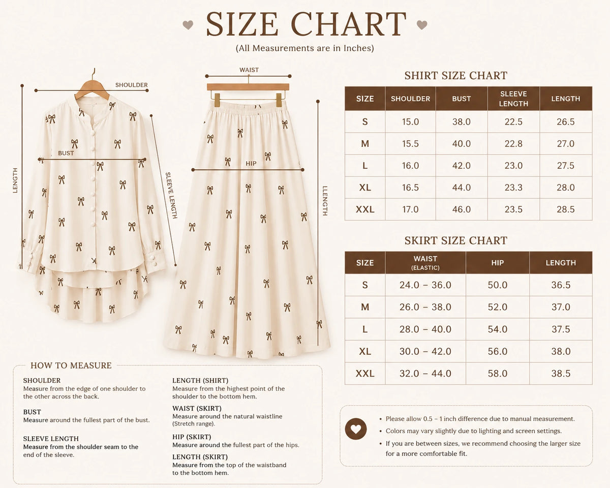 Charming Bow Skirt Set