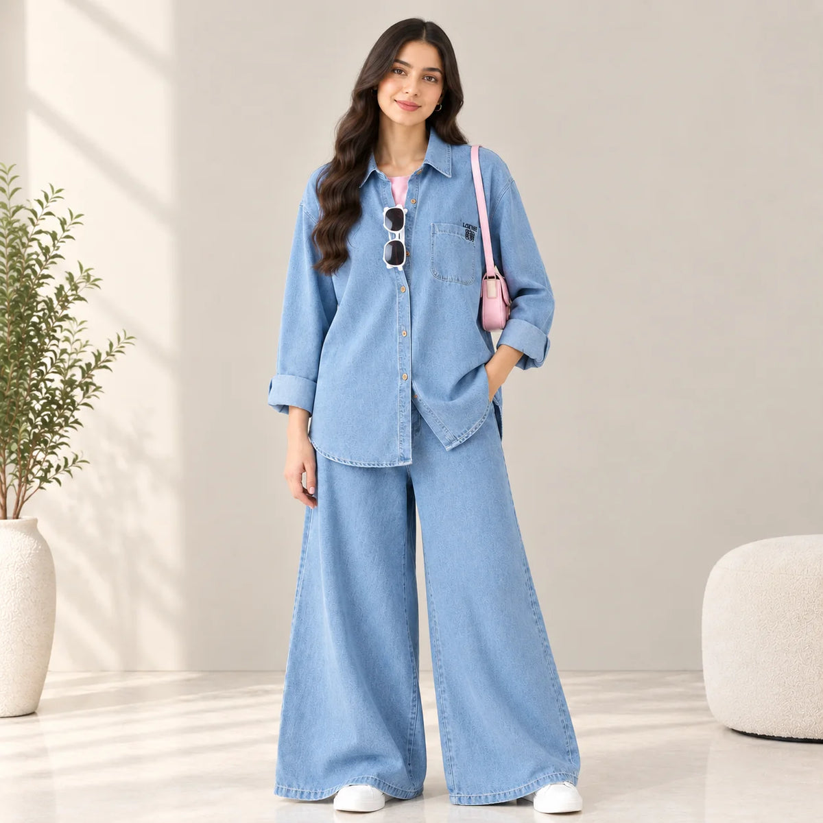 Soft Blue Denim Co-Ord Set
