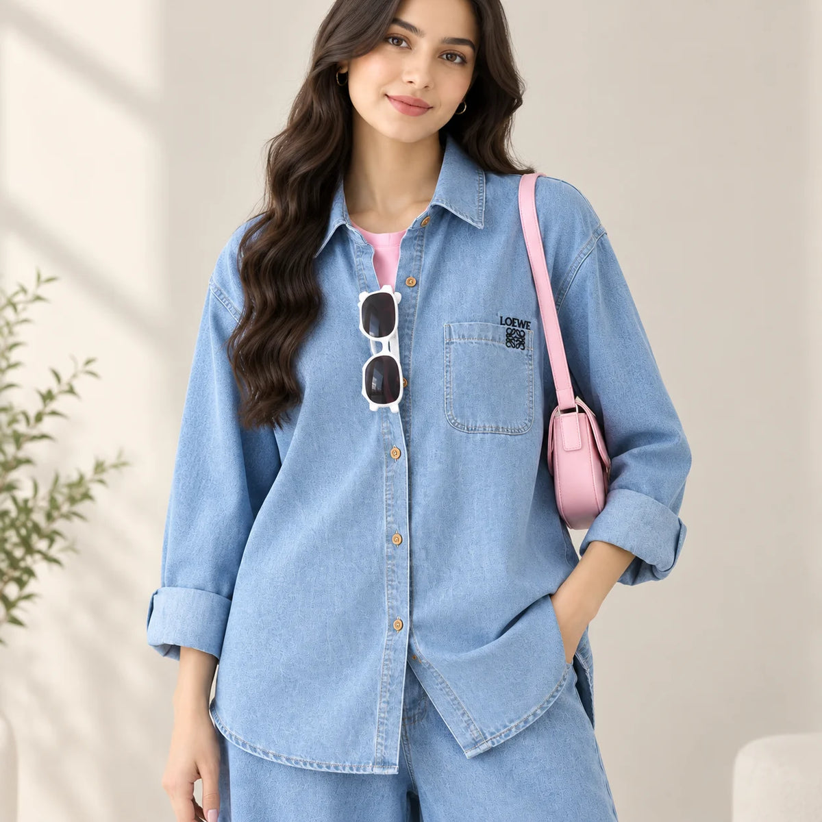 Soft Blue Denim Co-Ord Set