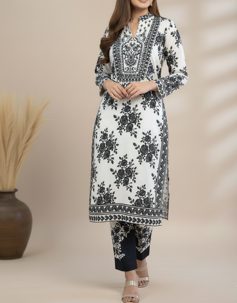 Digital printed 2-Piece Co-ord Set Khaddar 💖✨