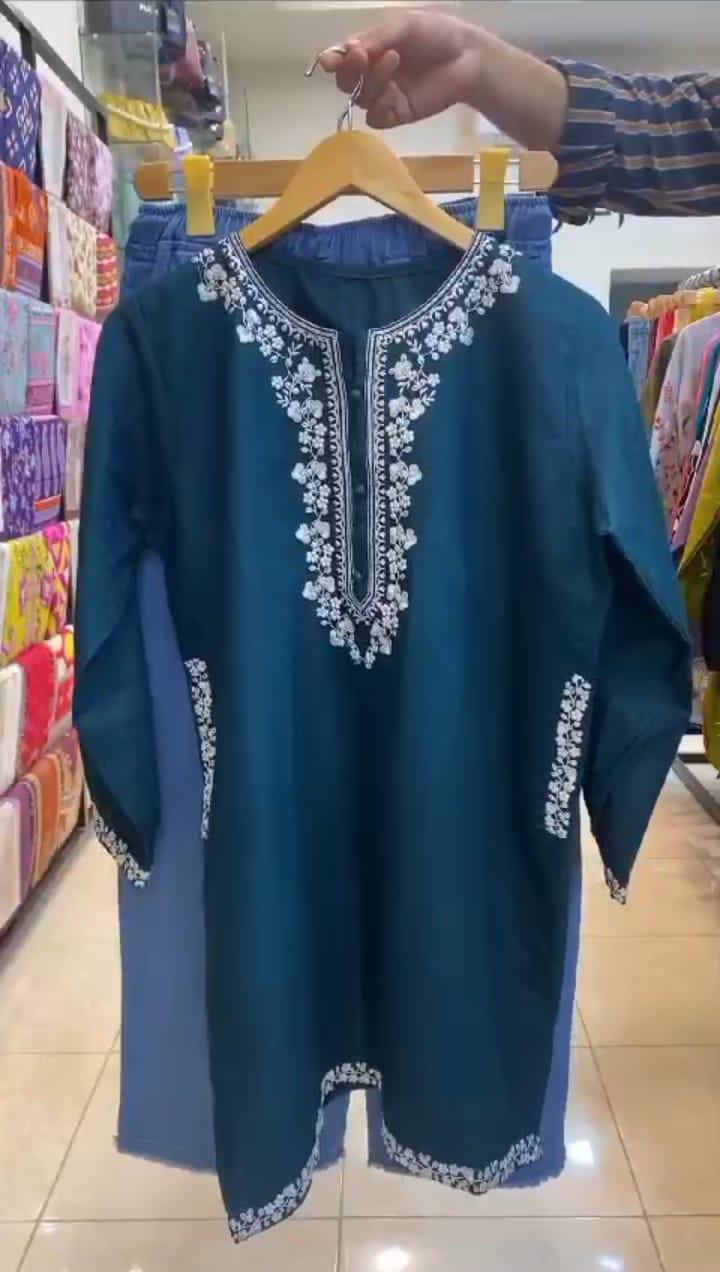 ✨ Embroidered Kurti with Blue Jeans ✨👗👖  D:2020