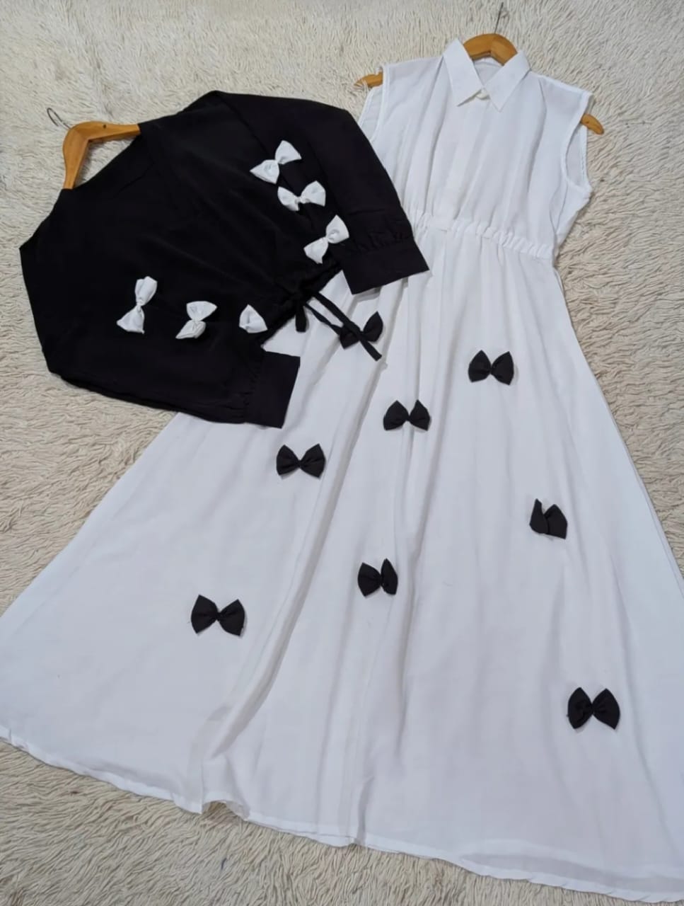 Grace Bow Maxi 🤍 in 4 Attractive colours✨🎀 -D:2054