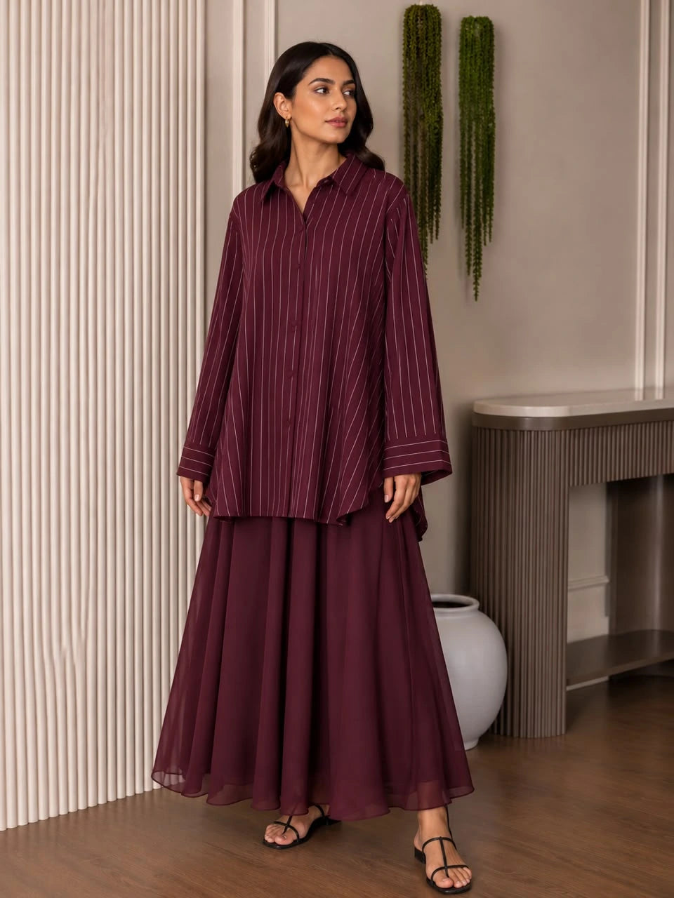 Luxe Pinstripe Skirt Co-Ord Set