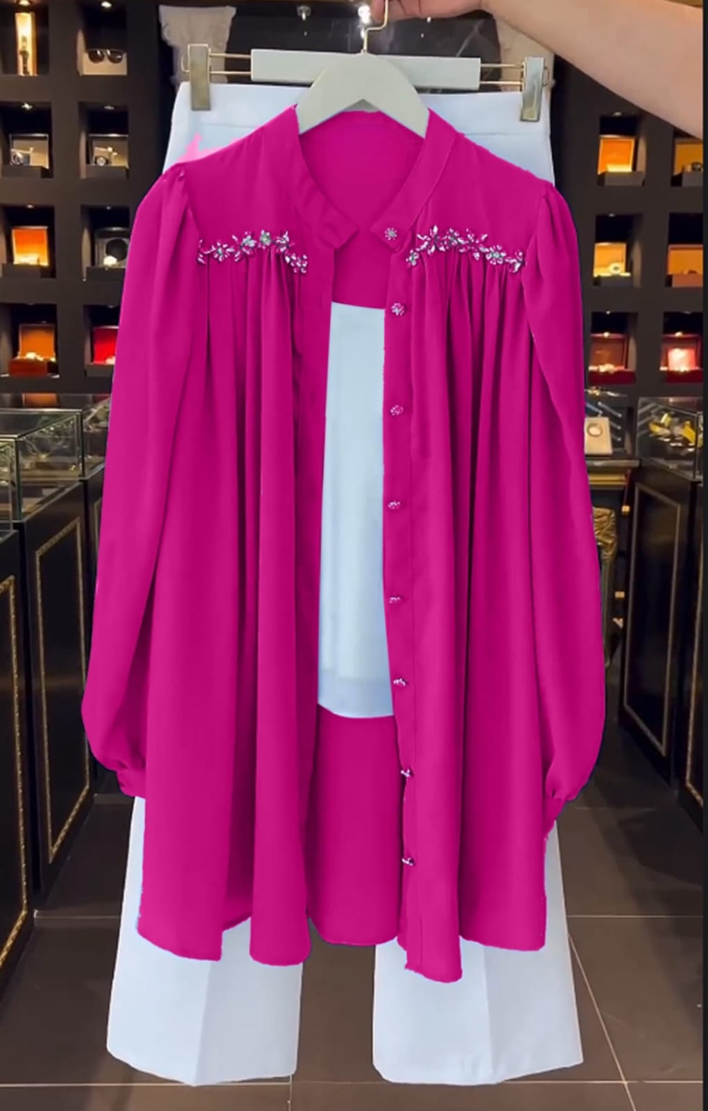 👗💎 Stone Embellished 3Pc Western Style Dress ✨👗  -3PC Suit